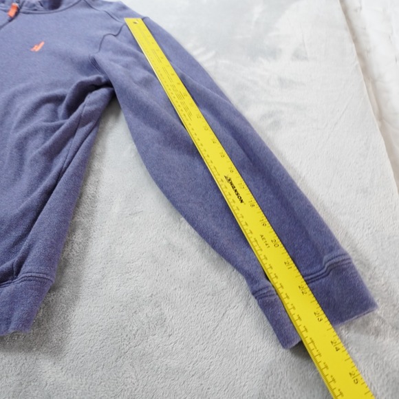 Johnnie-O West Coast Prep 1/4 Zip Pullover Mens L Blue Heather Twilight Cotton - Picture 6 of 13